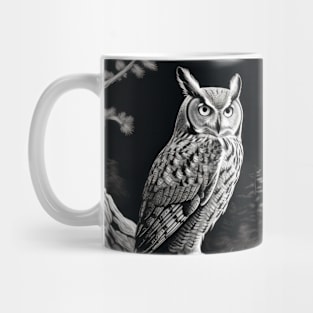 Owl Animal Bird Wild Nature Ink Sketch Style Mug